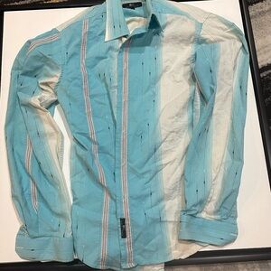 BC COLLECTION Light Blue and White Striped Shirt